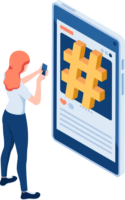 Illustration du partage par hashtag